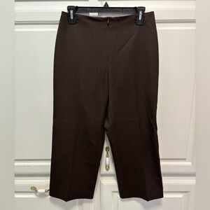 Fabrizio Gianni Brown Stretch Zip Front High Rise Crop Flat Front Women’s Size 6